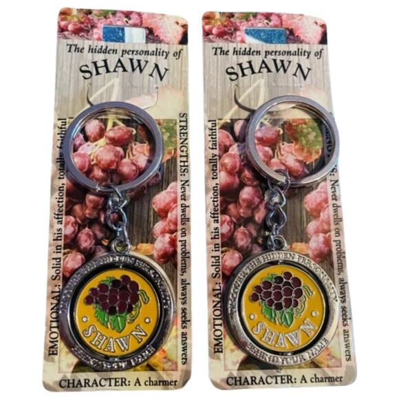 Shawn Keychains Personalized Name Gift New Sealed Metal Keychain Set Of 2 - Picture 1 of 3